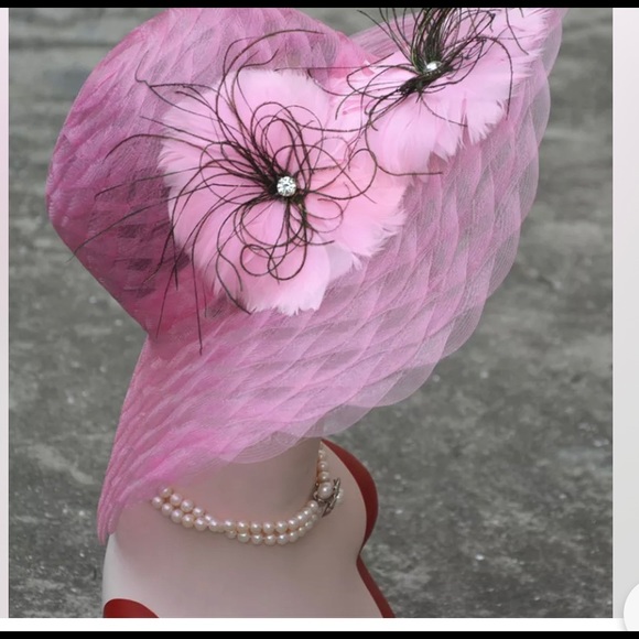 Women wide brim Kentucky derby sun day hats - Picture 2 of 4